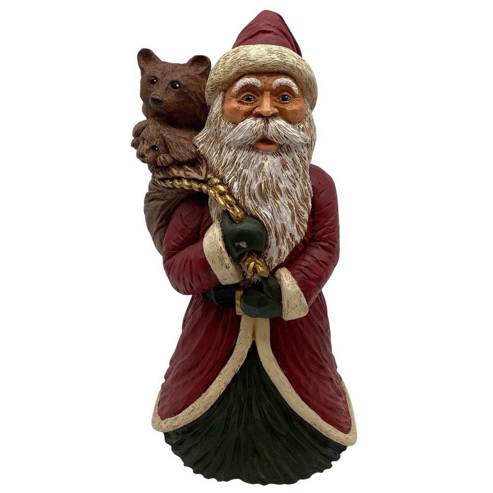 The Herold Collection Santa Clause Figurine Woodland Animals 10.5in Rustic Resin